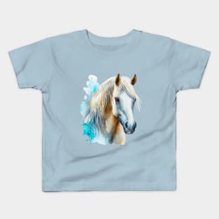 Horse Head Art, Watercolor Painting Kids T-Shirt